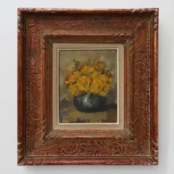 Nature morte avec des fleurs jaunes dans un vase, vers 1930-1950
