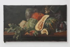 Nature morte avec des légumes et de la poterie par A. Platteau, Belgique, 1935–1936
