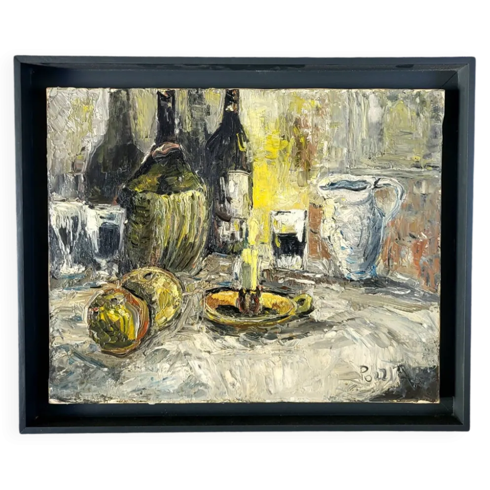 Nature Morte Italienne Expressionniste – Tableau Huile sur toile signé