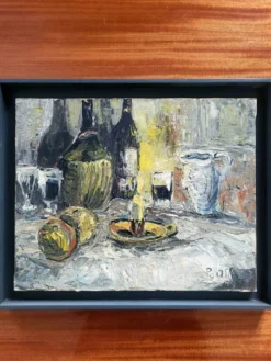 Nature Morte Italienne Expressionniste – Tableau Huile sur toile signé
