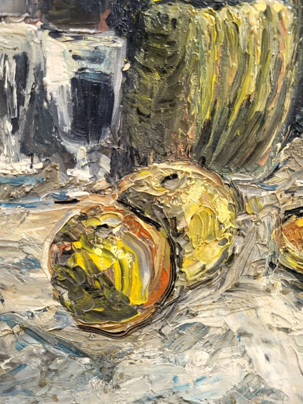 Nature Morte Italienne Expressionniste – Tableau Huile sur toile signé