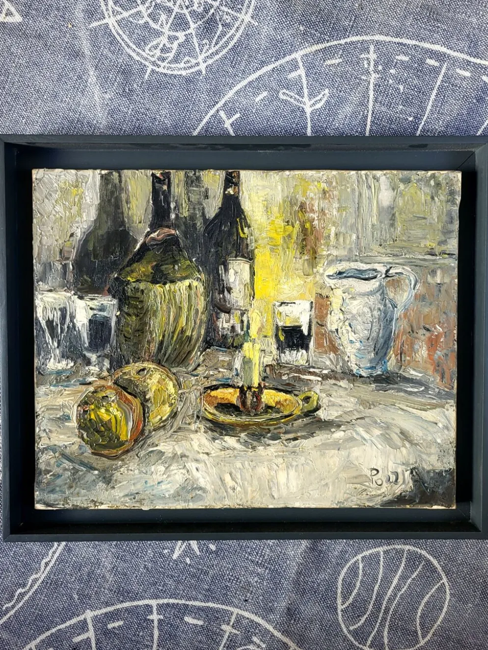 Nature Morte Italienne Expressionniste – Tableau Huile sur toile signé