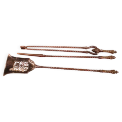 Nécessaire de cheminée début XIX eme acier et bronze