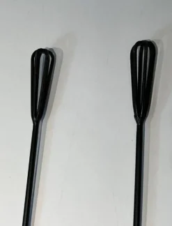 Nécessaire de Feu Design en Métal Laqué Noir et Laiton Poli. France. Vers 1