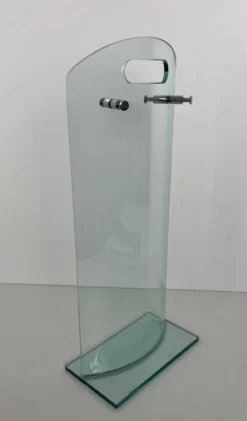 Nécessaire de Feu Design à Portant en Verre Trempé et Outils en Chrome