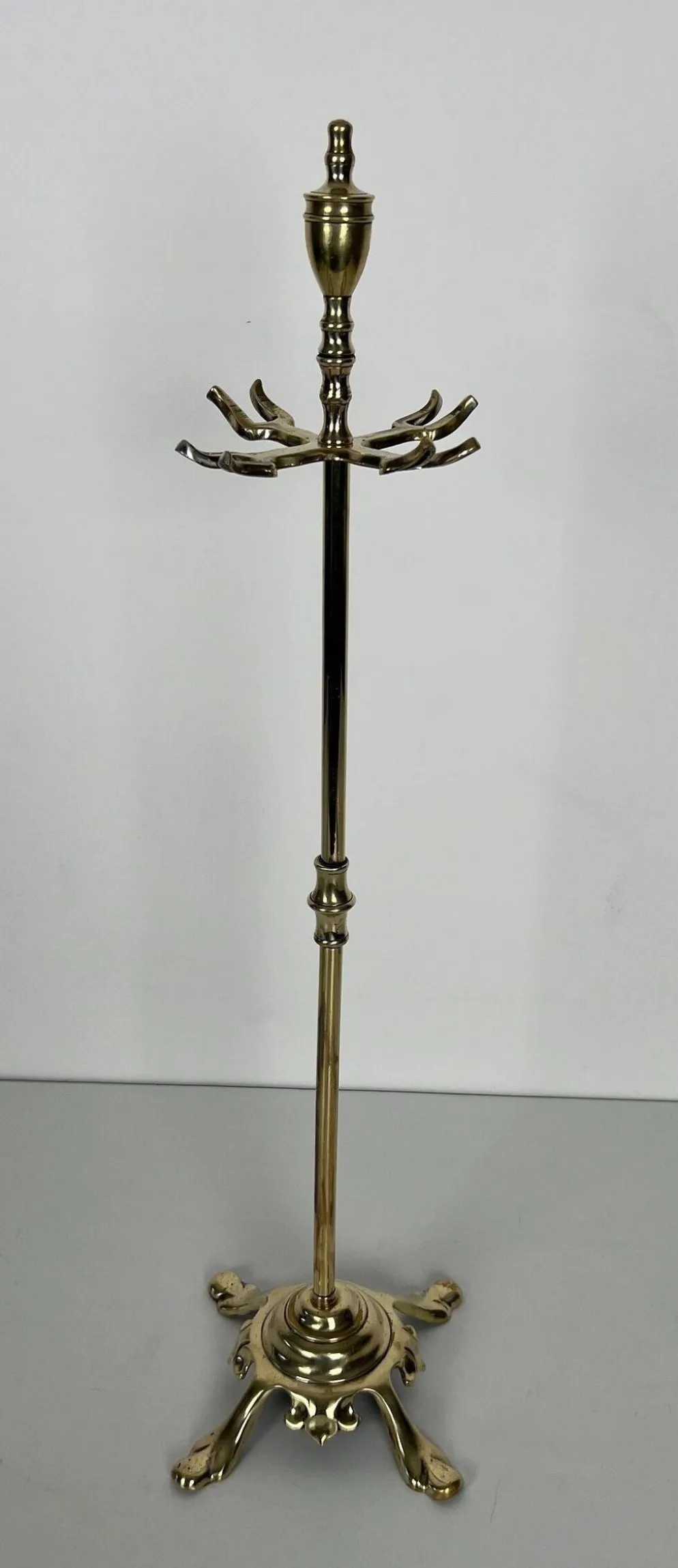 Nécessaire de Feu de Style Néoclassique en Laiton Poli à Outils à Anneaux