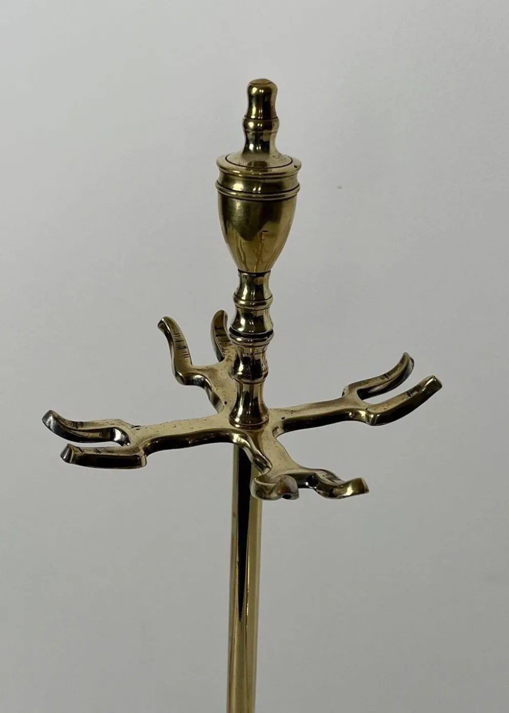 Nécessaire de Feu de Style Néoclassique en Laiton Poli à Outils à Anneaux