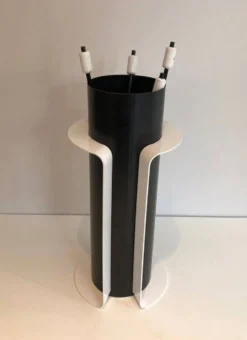 Nécessaire de feu laqué noir et blanc