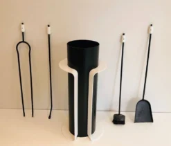 Nécessaire de feu laqué noir et blanc