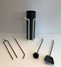 Nécessaire de feu laqué noir et blanc