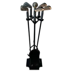 Nécessaire de Feu Modèle Golf en Métal Laqué Noir et Clubs de Golf Chromés