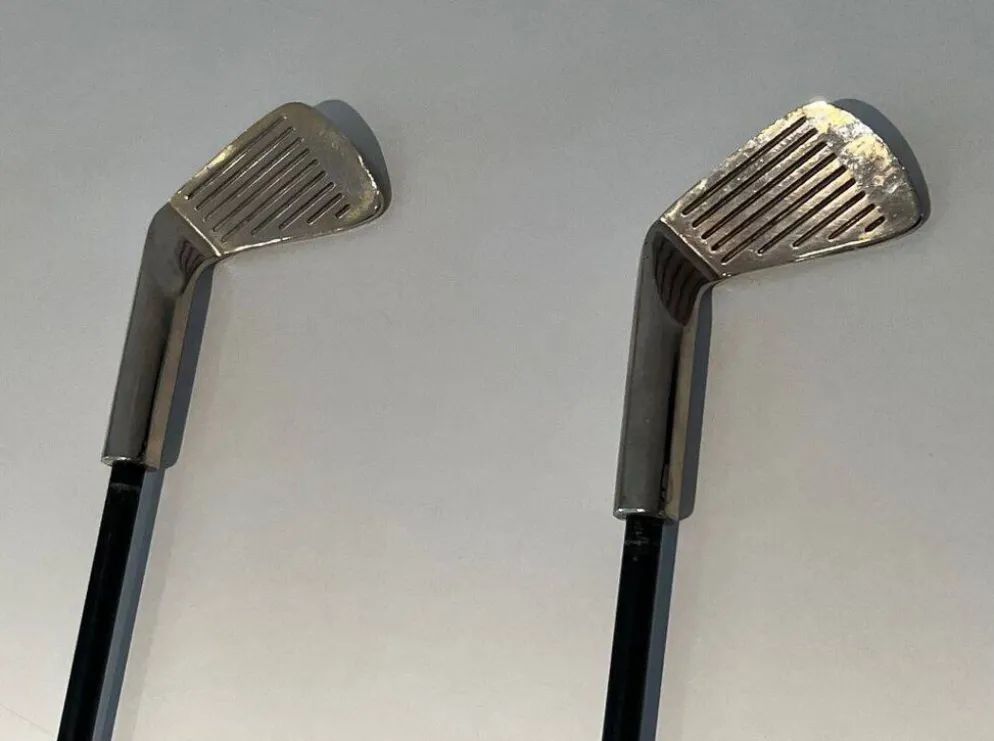 Nécessaire de Feu Modèle Golf en Métal Laqué Noir et Clubs de Golf Chromés