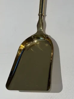Nécessaire de Feu Néoclassique en Laiton Poli sur Support Columnaire à Base