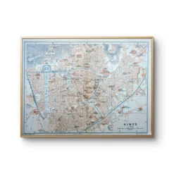 Nîmes, Gard, plan original imprimé en 1906.