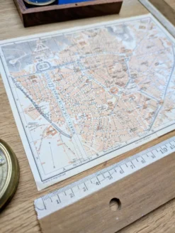 Nîmes, Gard, plan original imprimé en 1906.