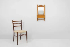 Nom de l'article : Cabinet de rasage en bois français avec miroir, années 1890