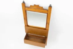 Nom de l'article : Cabinet de rasage en bois français avec miroir, années 1890