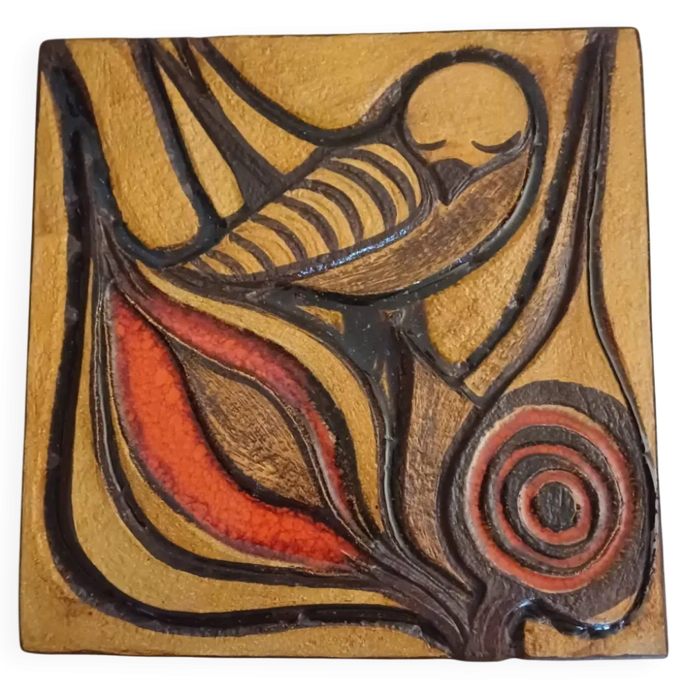 Noomi Backhausen – Soholm Bornholm – Plaque murale en céramique – 1982