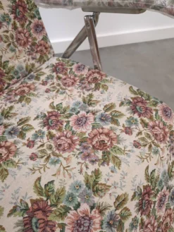 Nouveau fauteuil de jardin italien des années 70, réglable et pliable, avec fleurs.