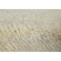 Nouveau tapis Tulu anatolien en beige uni, noué à la main, 100 % laine naturelle non teinte.