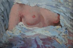 Nu d'une jeune femme, peinture à l'huile sur panneau, Italie, début du XXe siècle