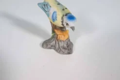 Oiseau en porcelaine vintage Pimpelmees bleu