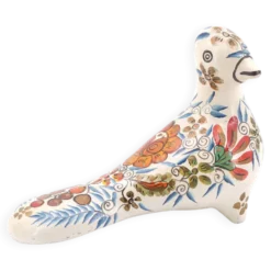 Oiseau folk du Mexique en céramique multicolore, années 70