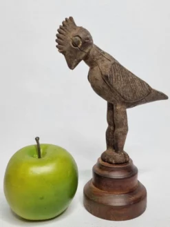 Oiseau fétiche Lobi en bois ancien Sculpture tribale du Burkina Faso 22 cm