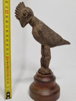 Oiseau fétiche Lobi en bois ancien Sculpture tribale du Burkina Faso 22 cm