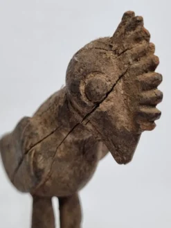 Oiseau fétiche Lobi en bois ancien Sculpture tribale du Burkina Faso 22 cm