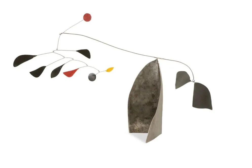 Olivier Vonet Sculpture en métal laqué noir, rouge et jaune. Contemporain