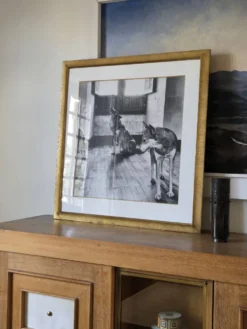 original vintage silver print "wolves"