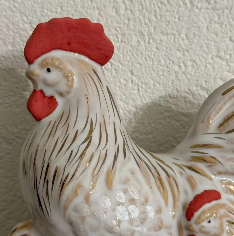 Ornement en poulet — Céramique Hagi par Tenryū