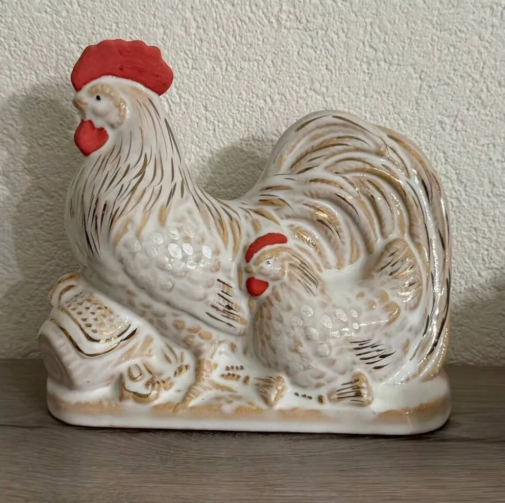 Ornement en poulet — Céramique Hagi par Tenryū