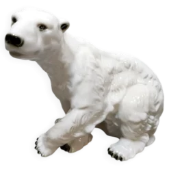 Ours polaire en porcelaine vintage de grande taille Royal Dux