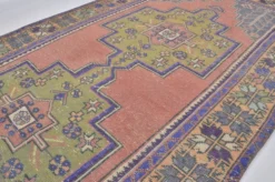 Oushak Vintage Runner noué à la main sku 2552