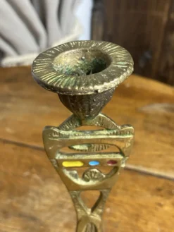 Paire de bougeoirs en laiton, mi XXe, Israël