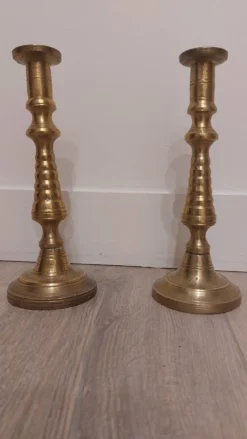 Paire de bougeoirs marocains en cuivre