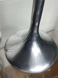 Paire de bougeoirs noeud en aluminium, Italie, 1970