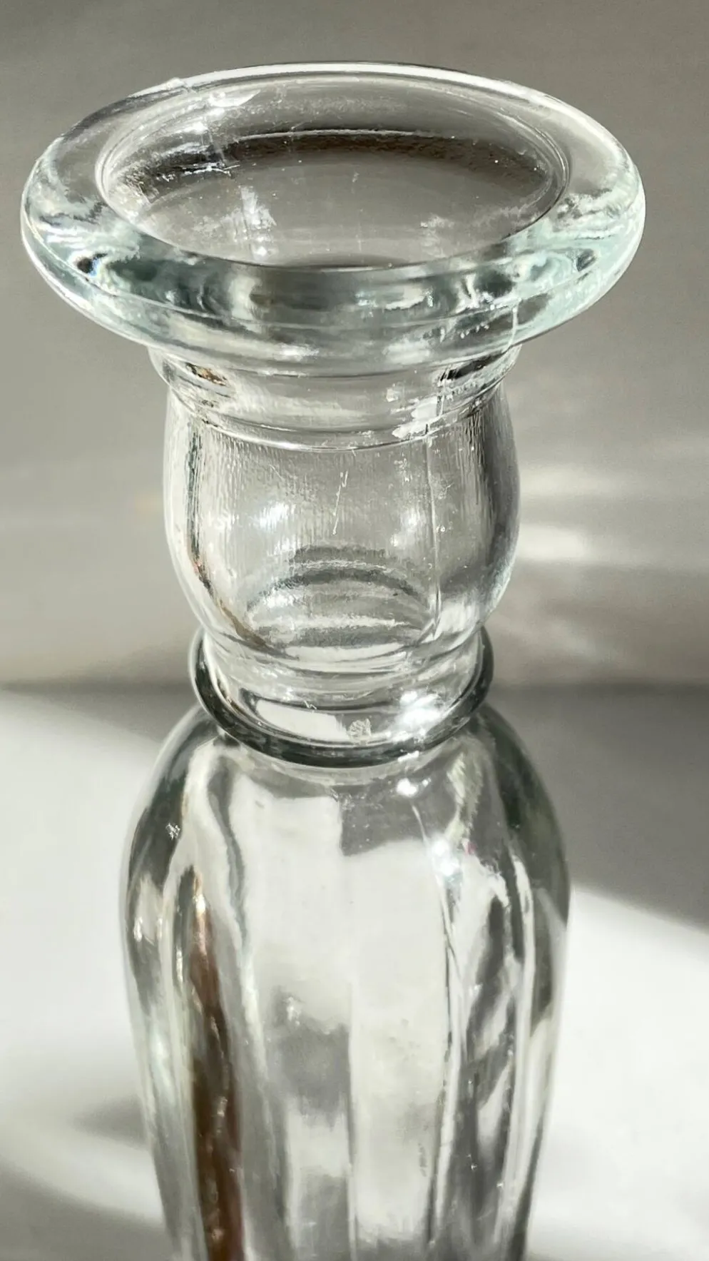 Paire de BOUGEOIRS Verre TRANSPARENT