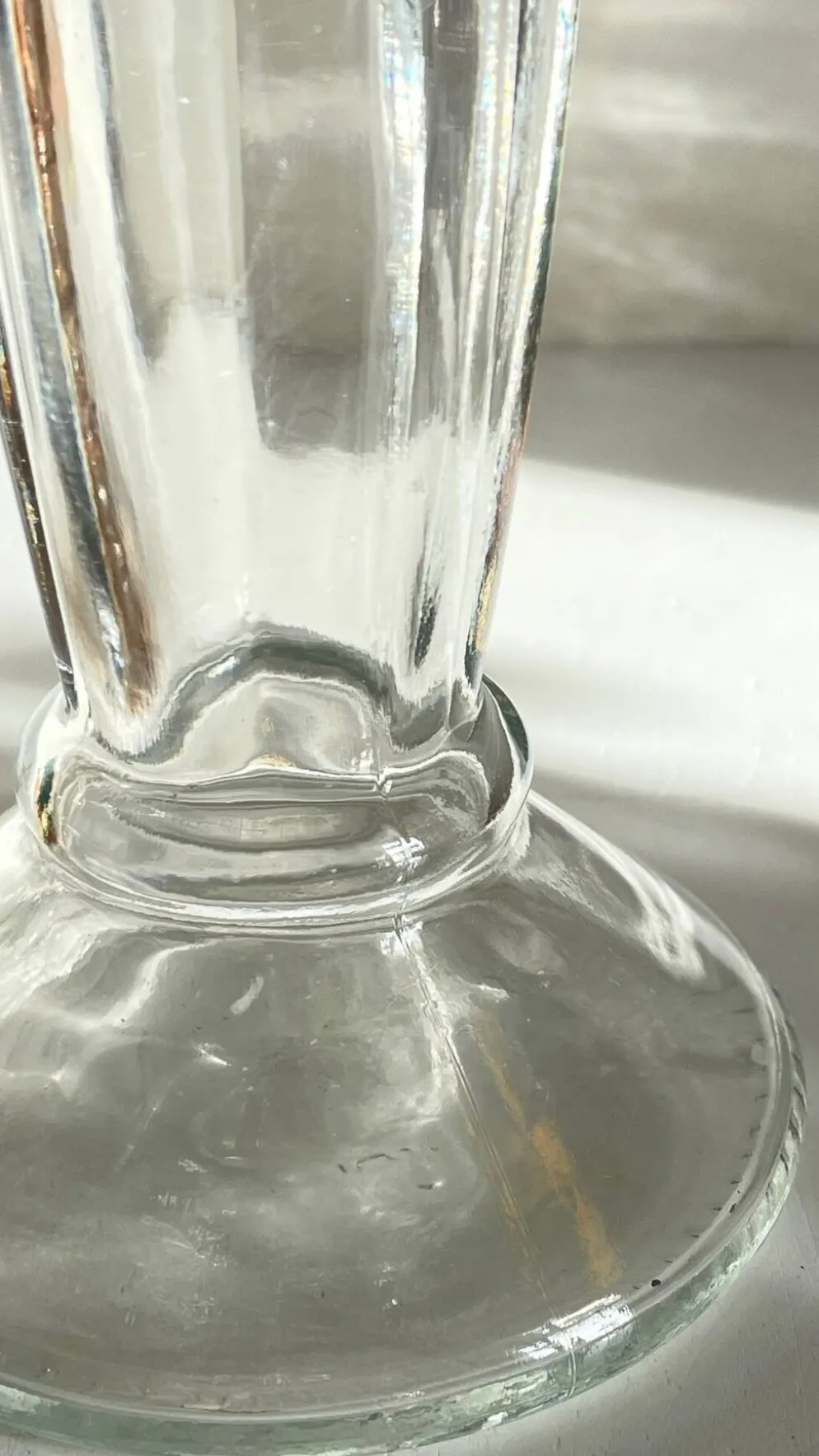 Paire de BOUGEOIRS Verre TRANSPARENT