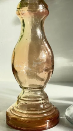 Paire de BOUGEOIRS Verre TRANSPARENT