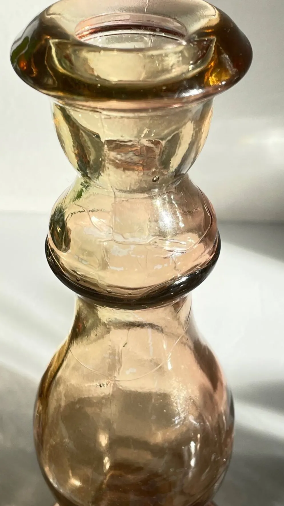 Paire de BOUGEOIRS Verre TRANSPARENT
