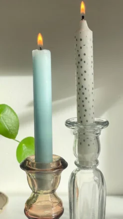 Paire de BOUGEOIRS Verre TRANSPARENT