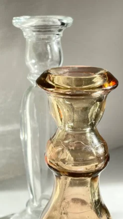 Paire de BOUGEOIRS Verre TRANSPARENT