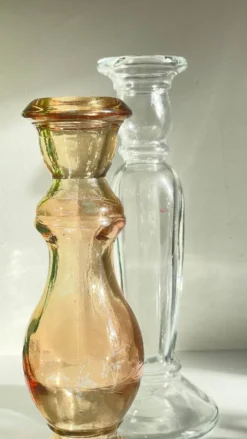 Paire de BOUGEOIRS Verre TRANSPARENT