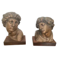Paire de bronze "les esclaves" de Michel-Ange