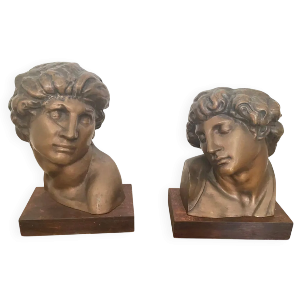 Paire de bronze "les esclaves" de Michel-Ange