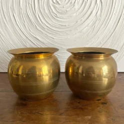Paire de cache pots en laiton