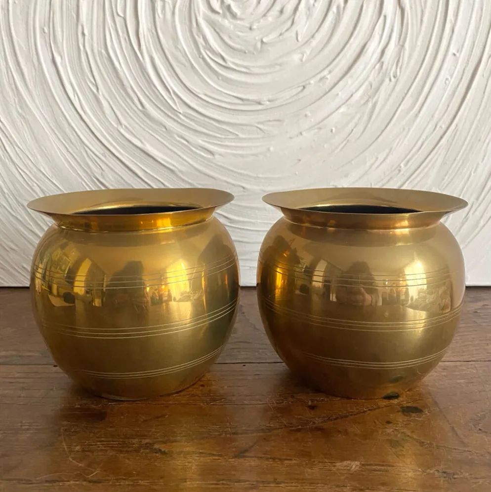 Paire de cache pots en laiton